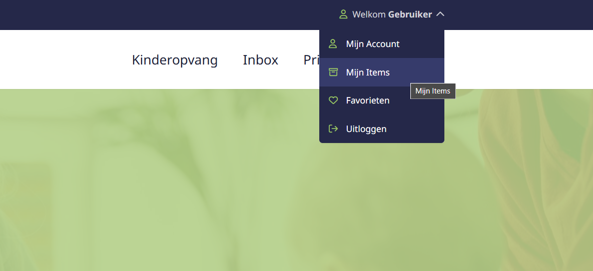 Navigeer naar: Mijn Items